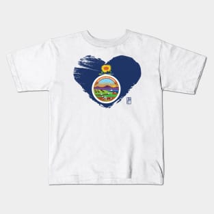 U.S. State - I Love Kansas - Kansas Flag Kids T-Shirt